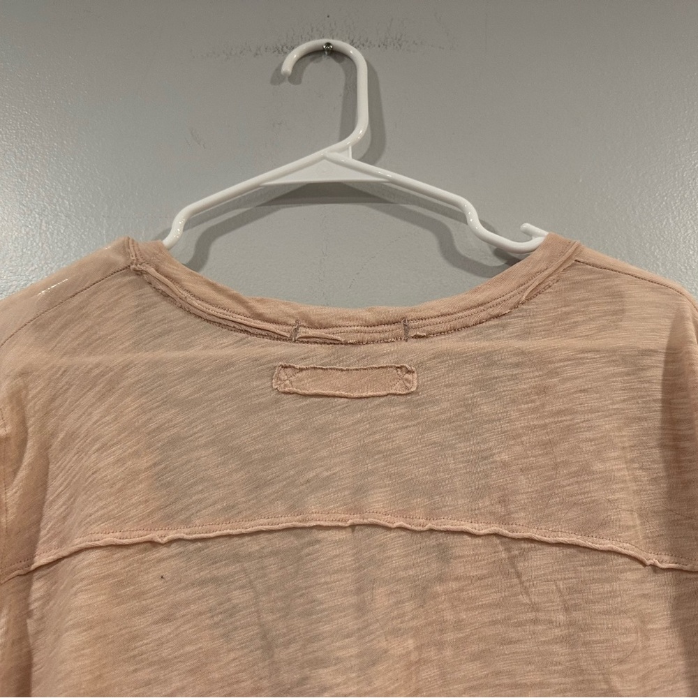 Free People Betty Tee Shirt Light Pink Long Sleeve Large L - Picture 4 of 10